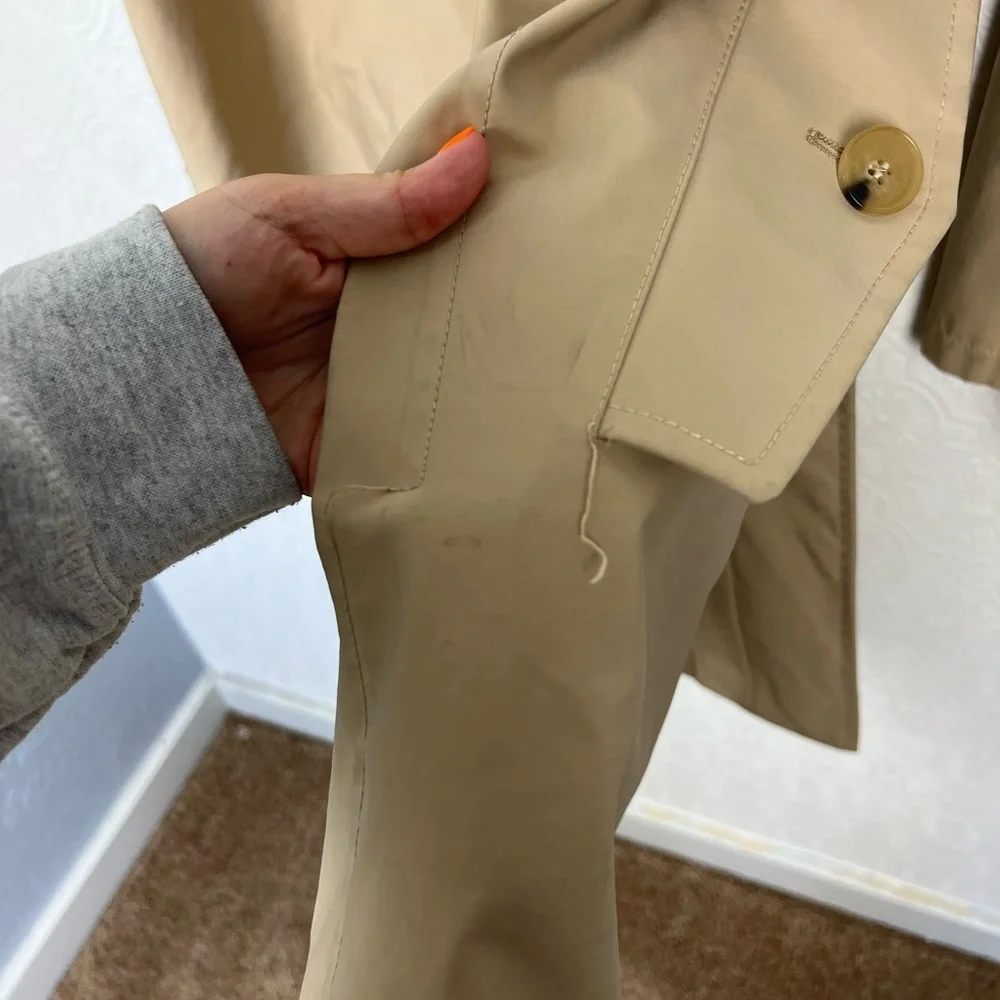 Gucci Mens Trenchcoat Sand Tan Coat Neutrals Flawed‎ Designer Peacoat